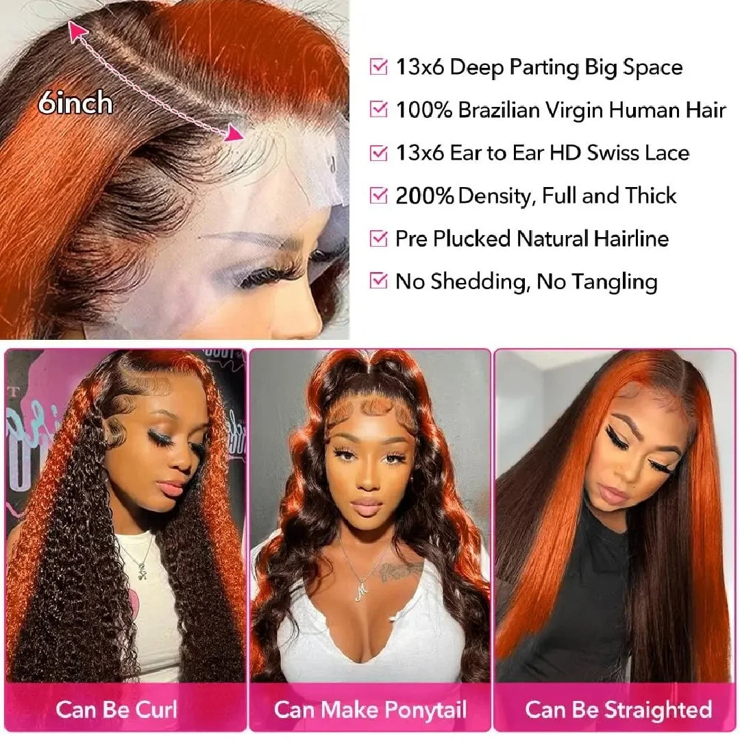 Ginger Orange Highlight Wig