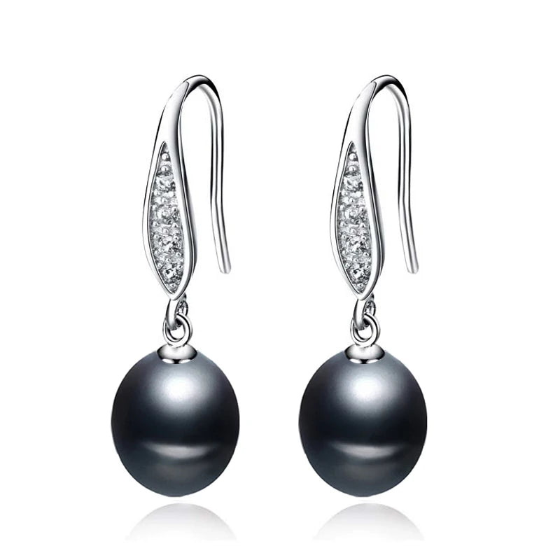 Silver Pearl Drop Earring