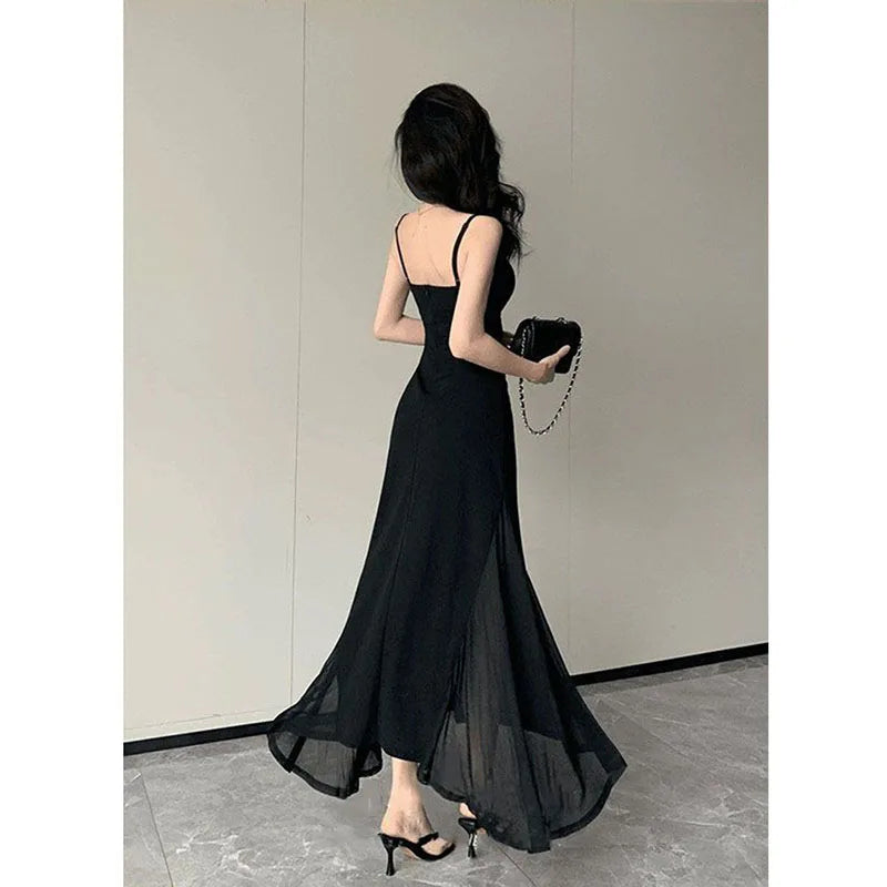 Elegant Sheer Black Dress