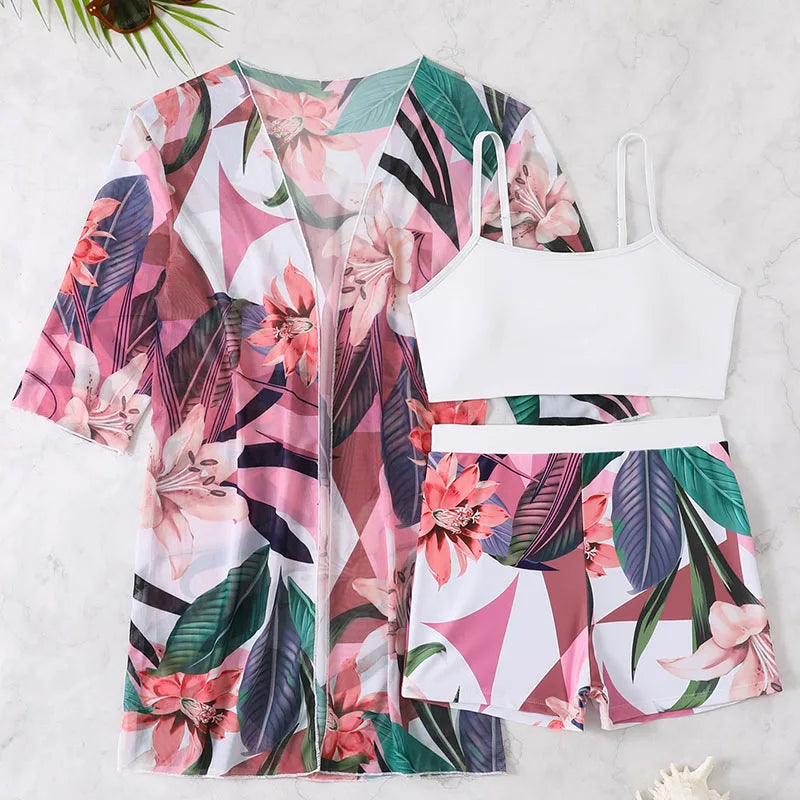 Floral 3-Piece Bikini Set