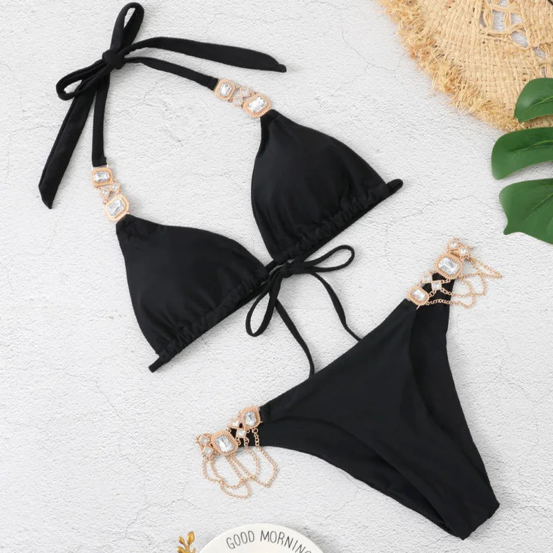 Rhinestone Push-Up Swimsuit
