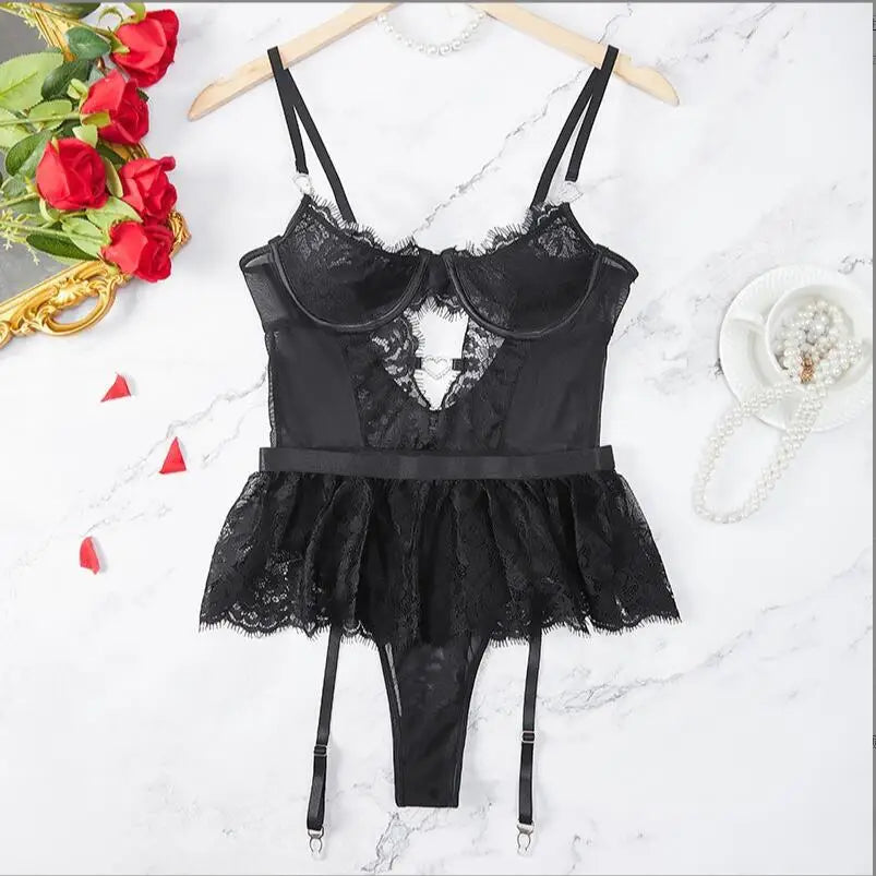 Lace Mesh Lingerie Set
