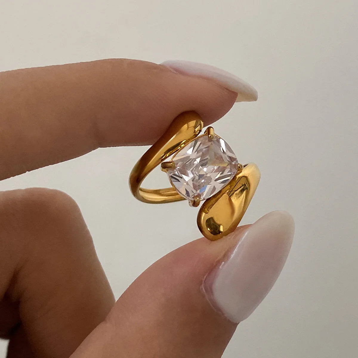 Water Drop Shaped Zircon Rings