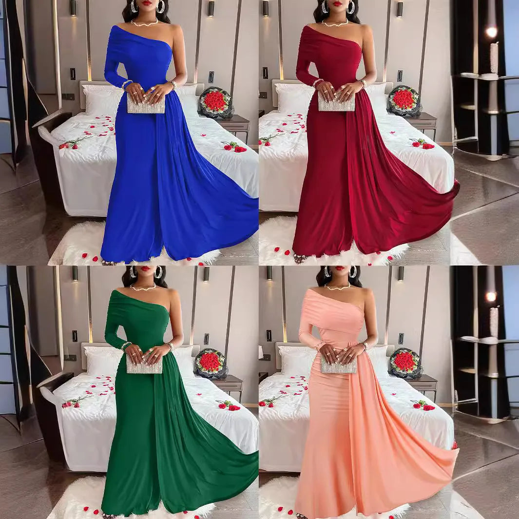Elegant One-Shoulder Gown