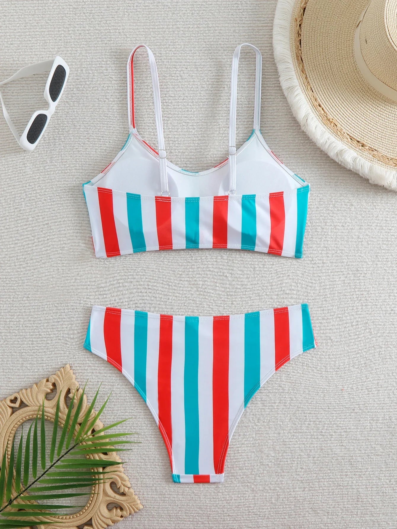 Strappy Striped Swimwear for Women