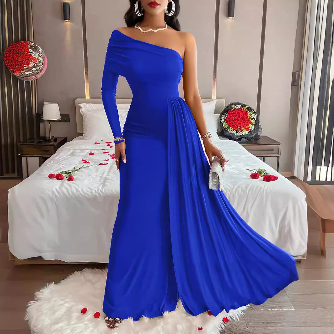 Elegant One-Shoulder Gown