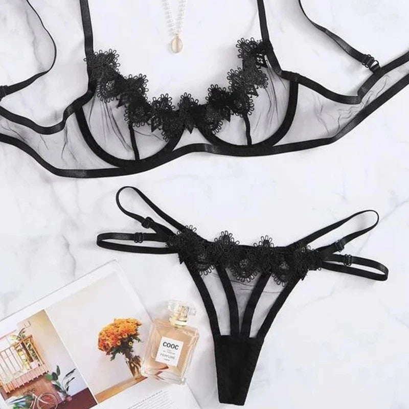 Lace Bodysuit & Panty Sleepwear Set