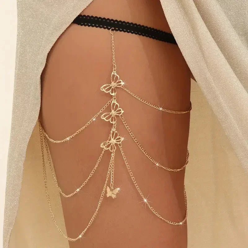 Multi Layer Butterfly Leg Chain