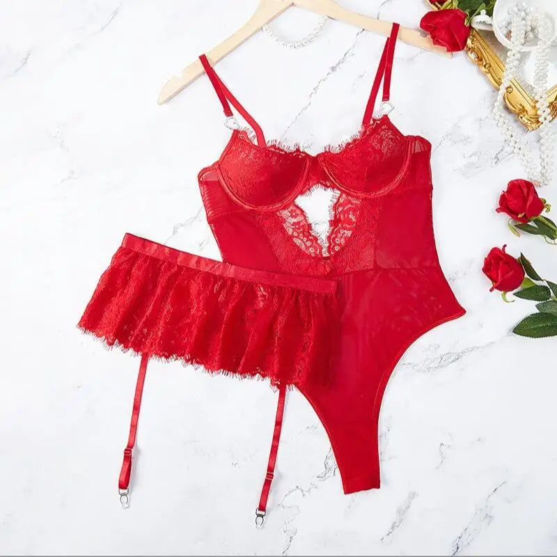 Lace Mesh Lingerie Set