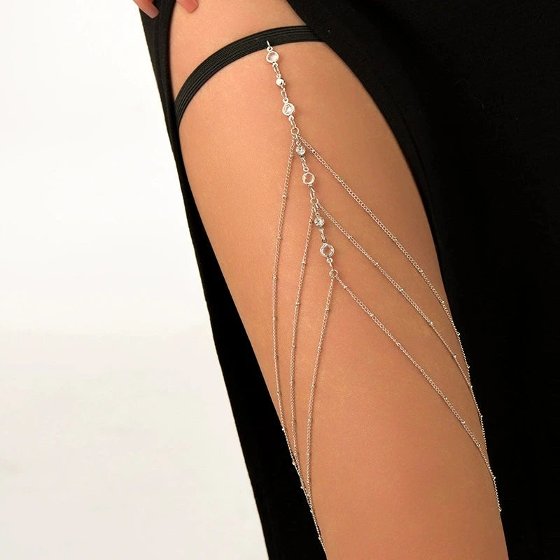 Elastic Band Crystal Leg Thigh Chain