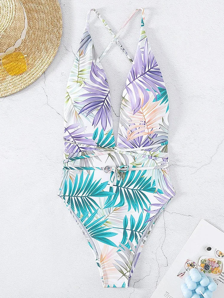 Deep V One-Piece – Backless Mono Bikini