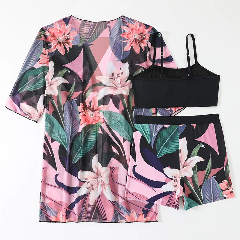 Floral 3-Piece Bikini Set