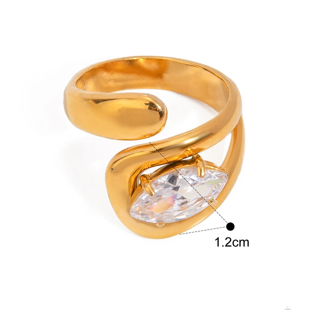 Water Drop Shaped Zircon Rings
