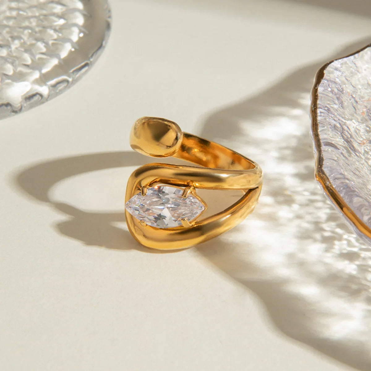 Water Drop Shaped Zircon Rings