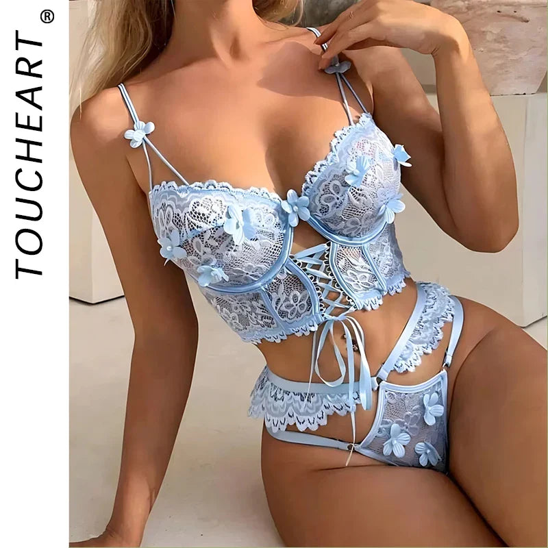 Glamora 3D Flower Lace Bra