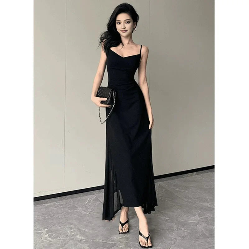 Elegant Sheer Black Dress
