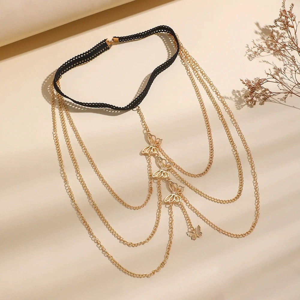 Multi Layer Butterfly Leg Chain