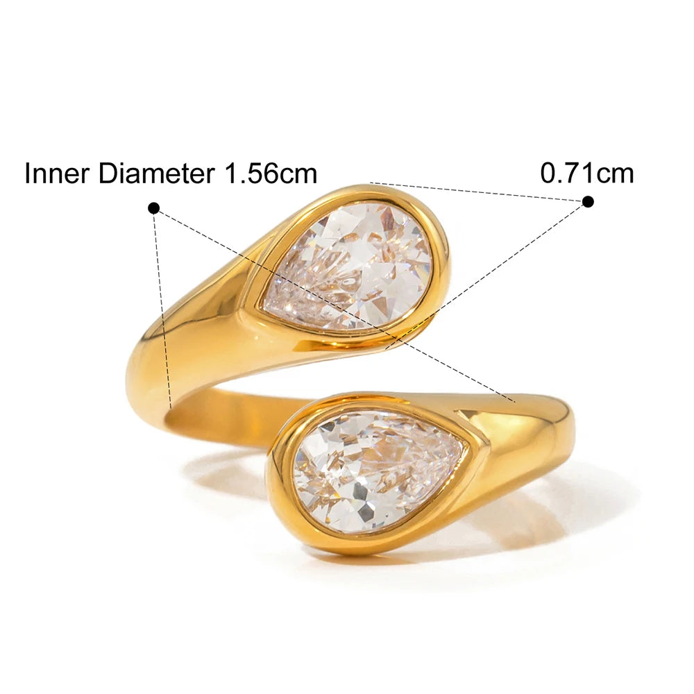 Water Drop Shaped Zircon Rings