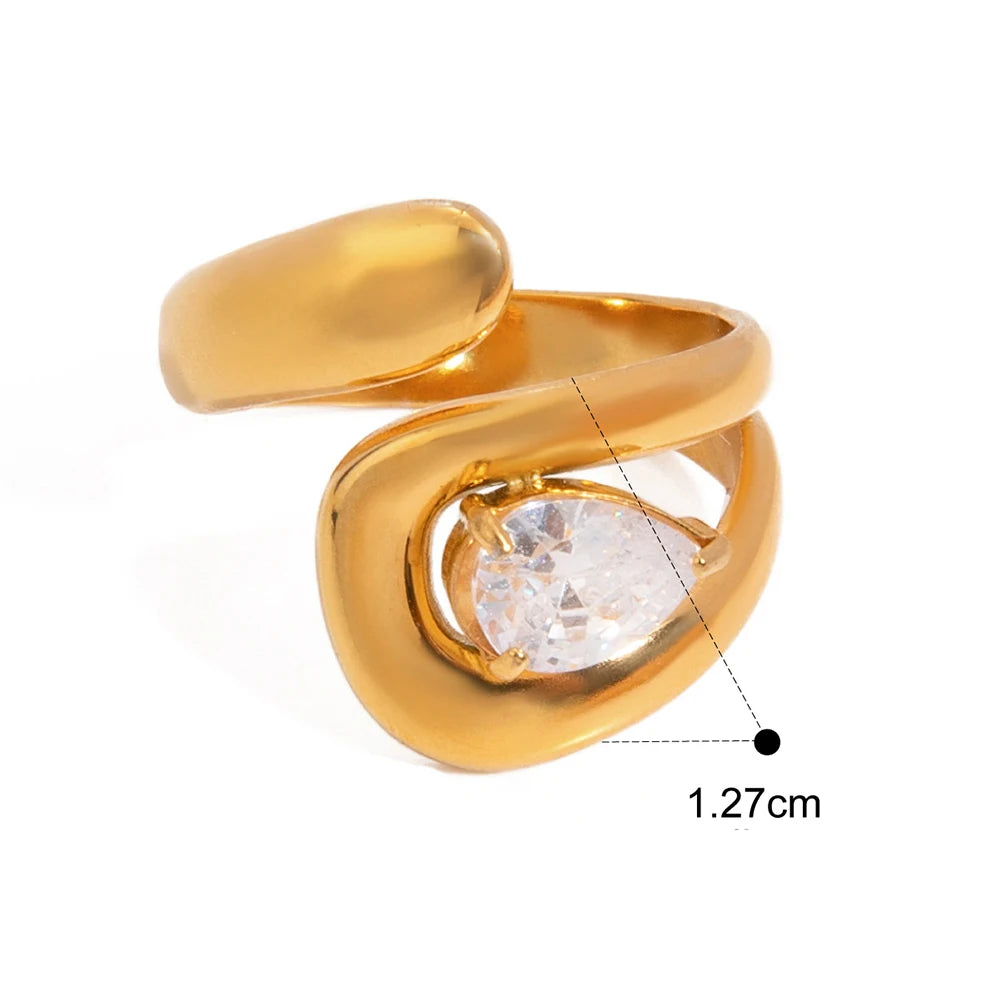 Water Drop Shaped Zircon Rings