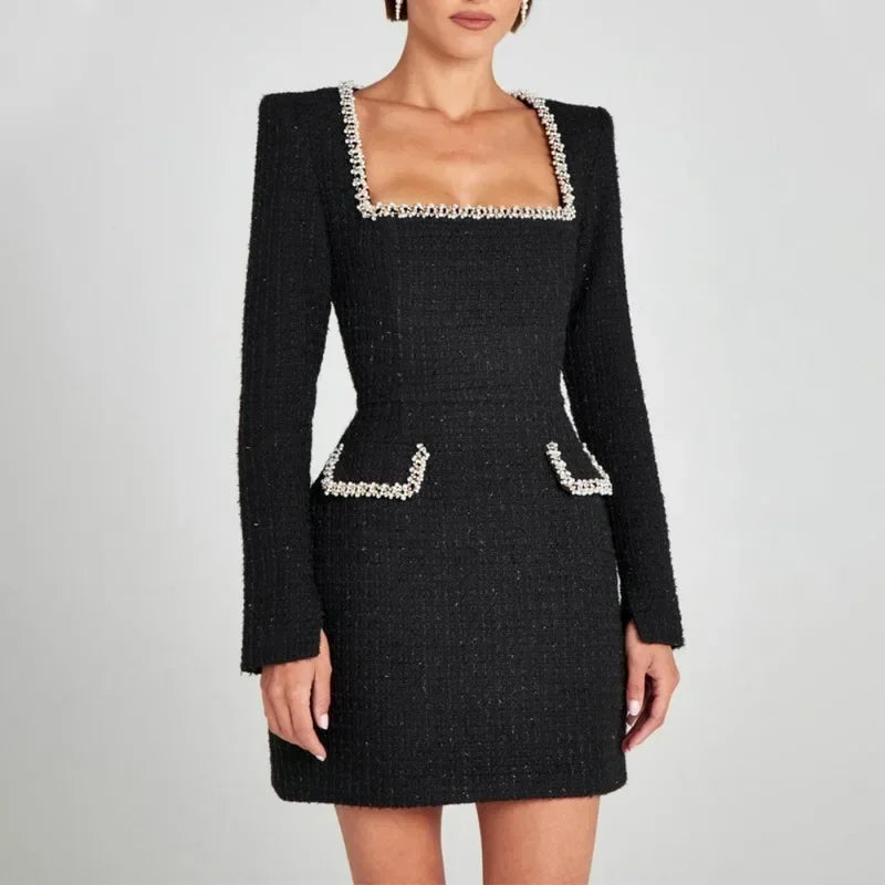 Short Sleeve Patchwork Evening Wear