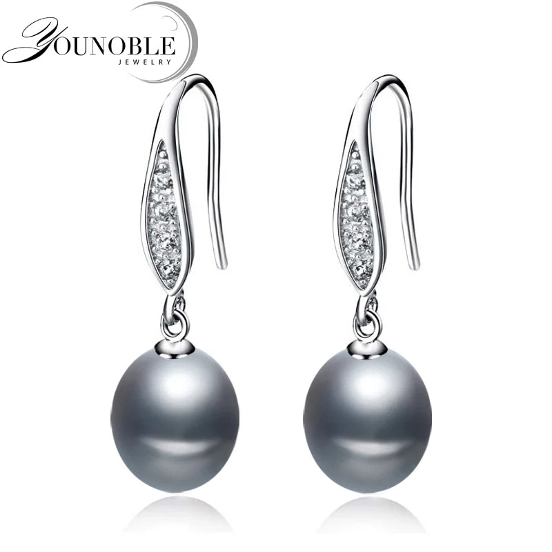 Silver Pearl Drop Earring