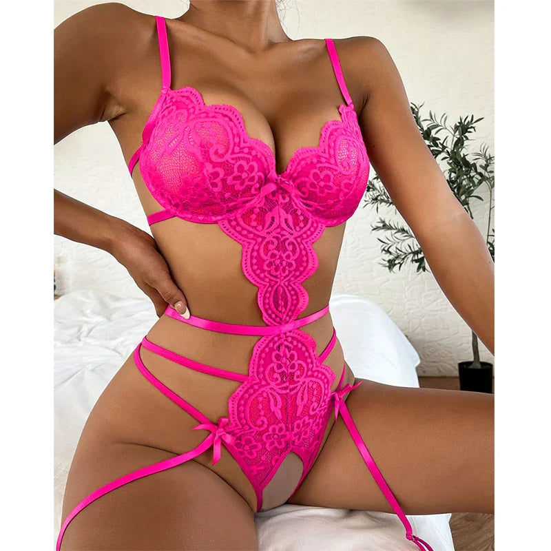 Erotic Lace Bra & Bodysuit Sleepwear