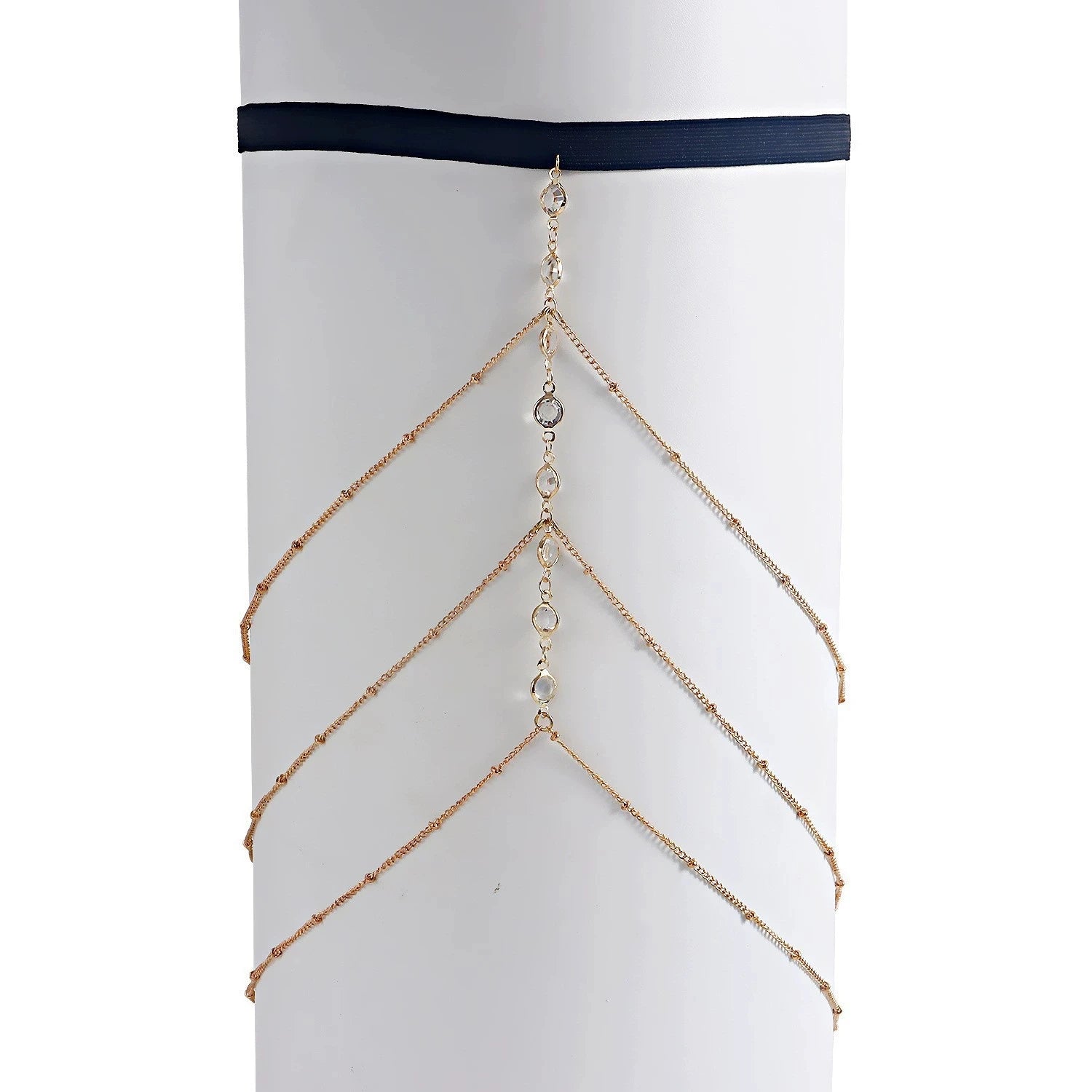 Elastic Band Crystal Leg Thigh Chain