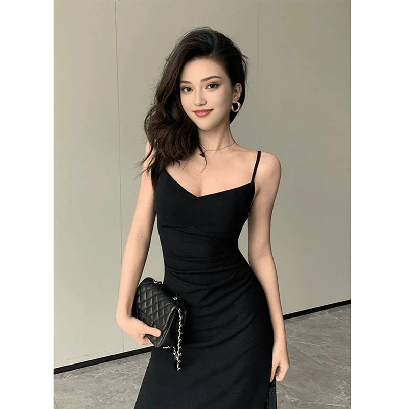 Elegant Sheer Black Dress