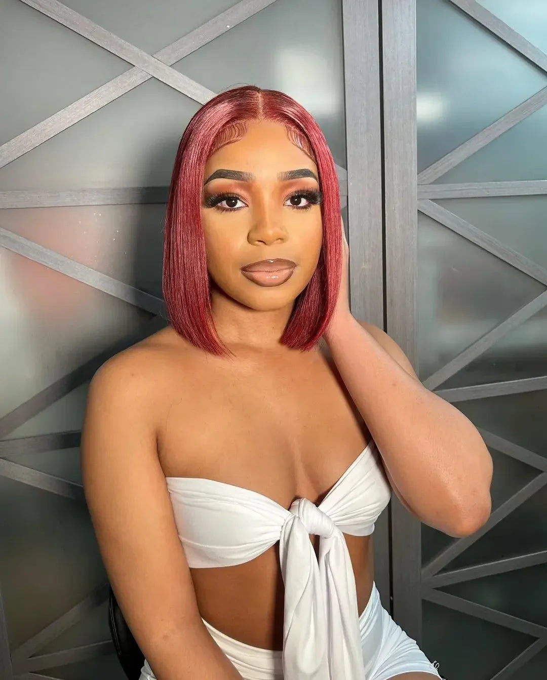 Straight Red Bob Wig
