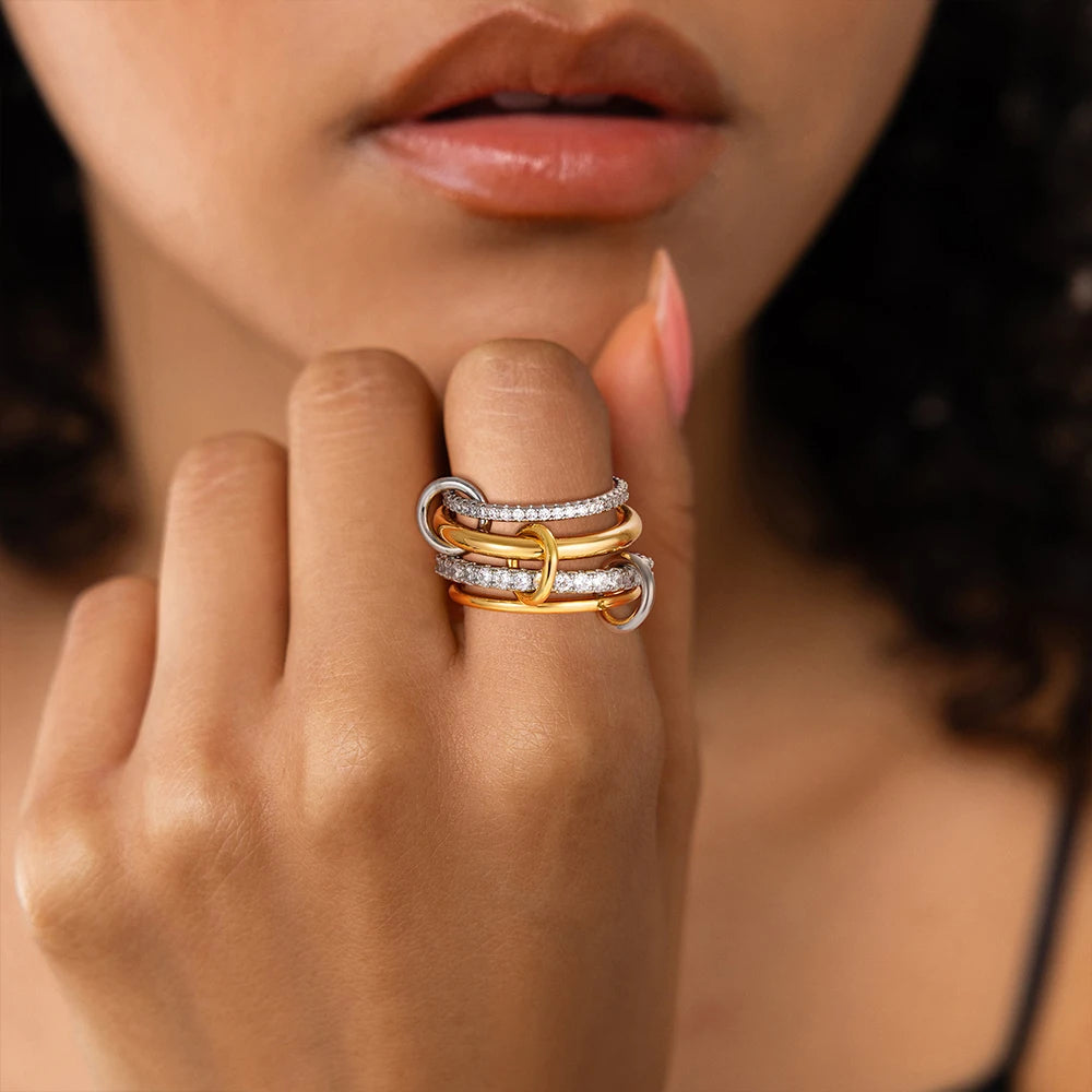 Cubic Zirconia Gold Plating Rings