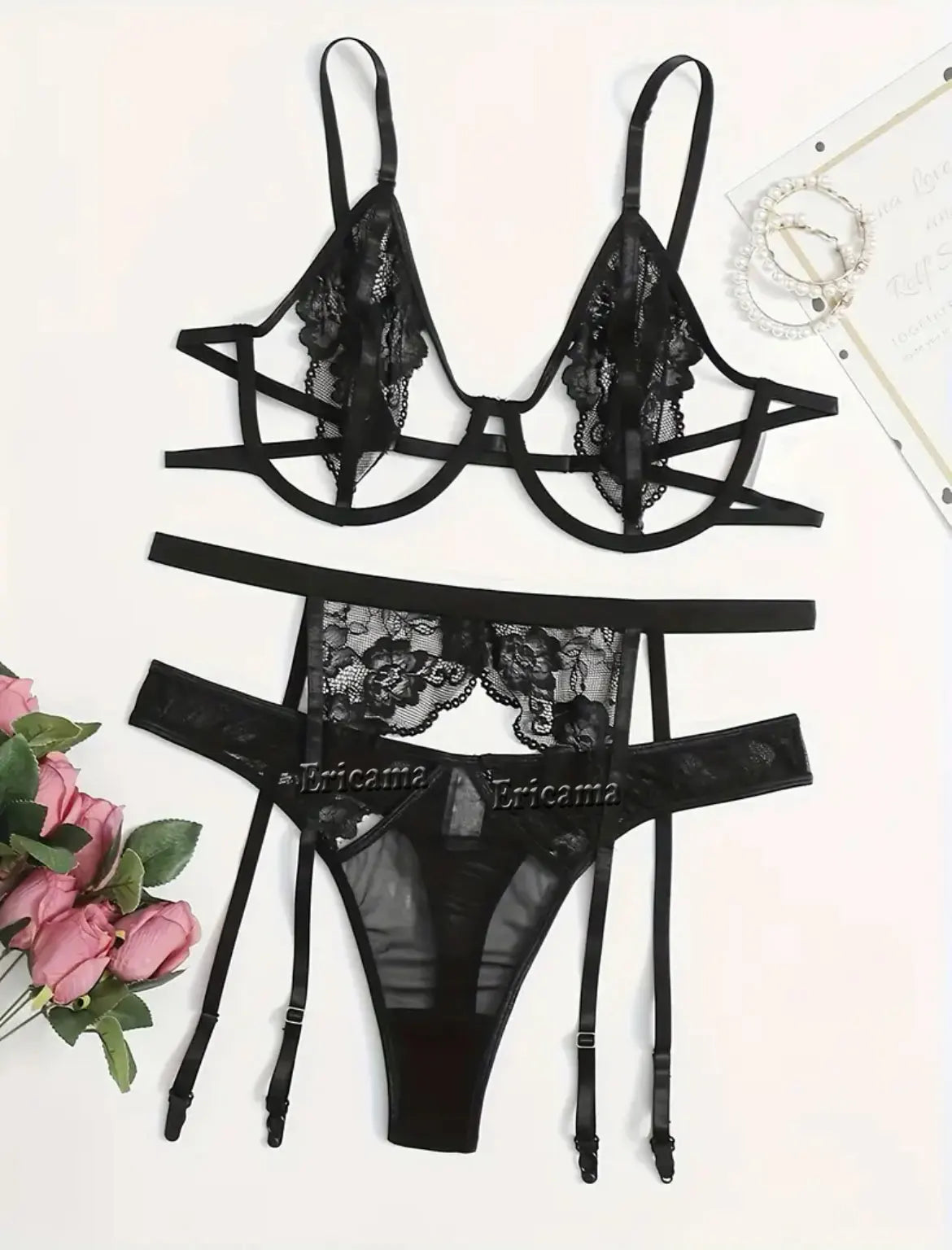Women’s Lace Garter & Underwear Set