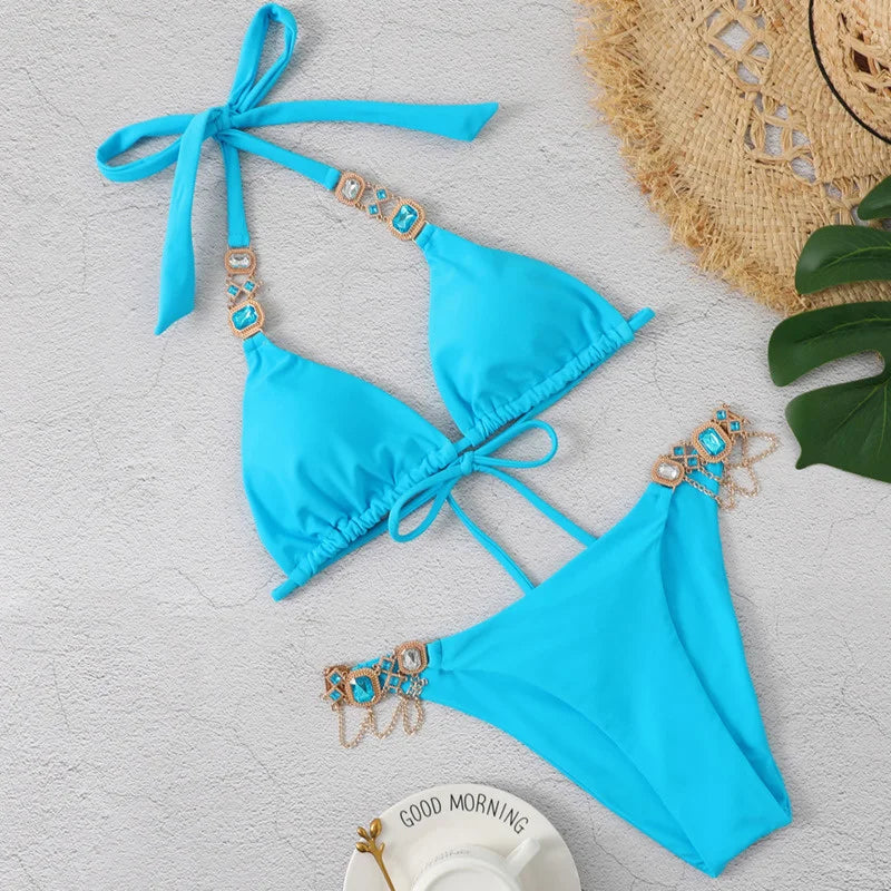 Rhinestone Push-Up Swimsuit
