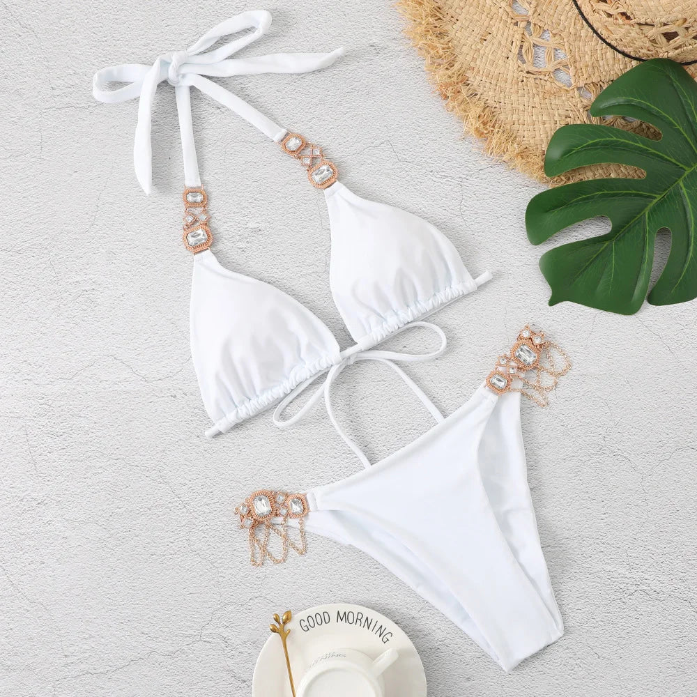 Rhinestone Push-Up Swimsuit