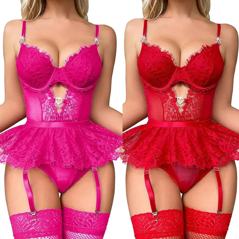 Lace Mesh Lingerie Set