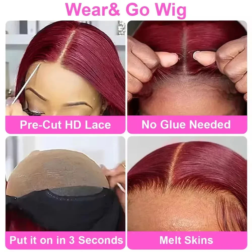 Straight Red Bob Wig