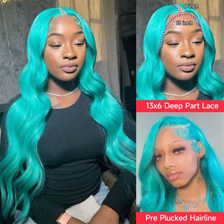 Teal Mint Green 13x6 Lace Wig