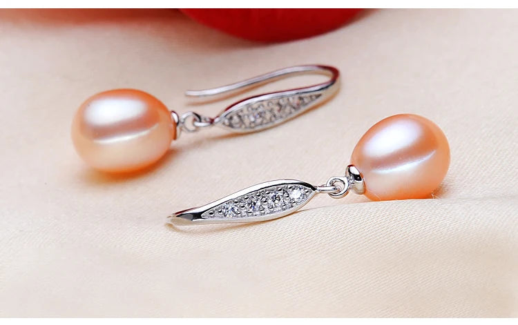 Silver Pearl Drop Earring