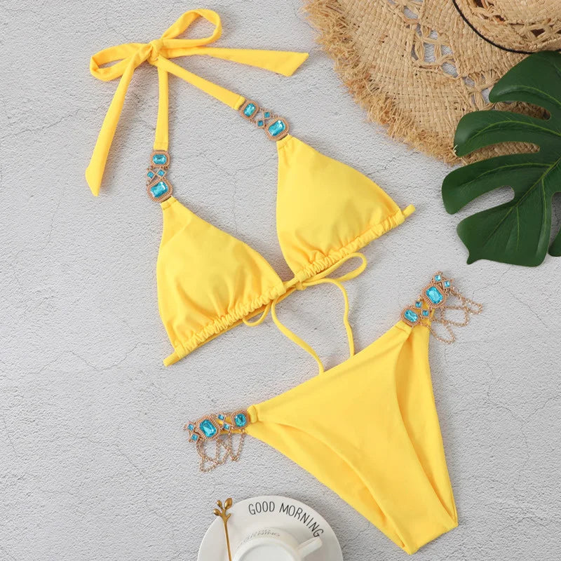 Rhinestone Push-Up Swimsuit