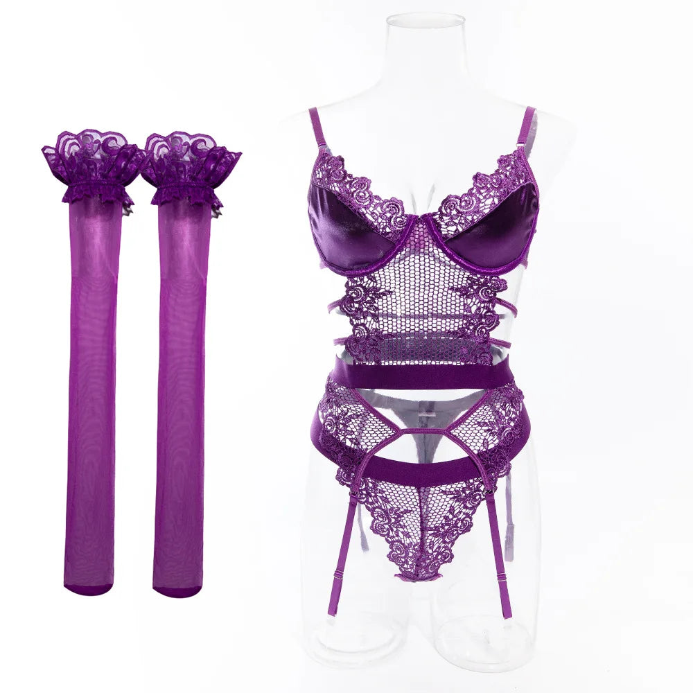 Sexy See-Through Corset Set