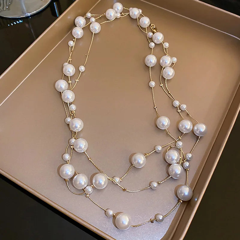 Vintage Gradient Pearl Necklace
