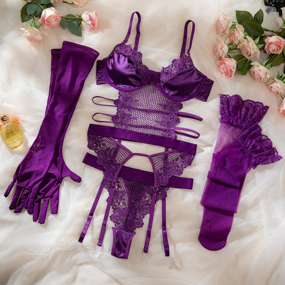 Sexy See-Through Corset Set
