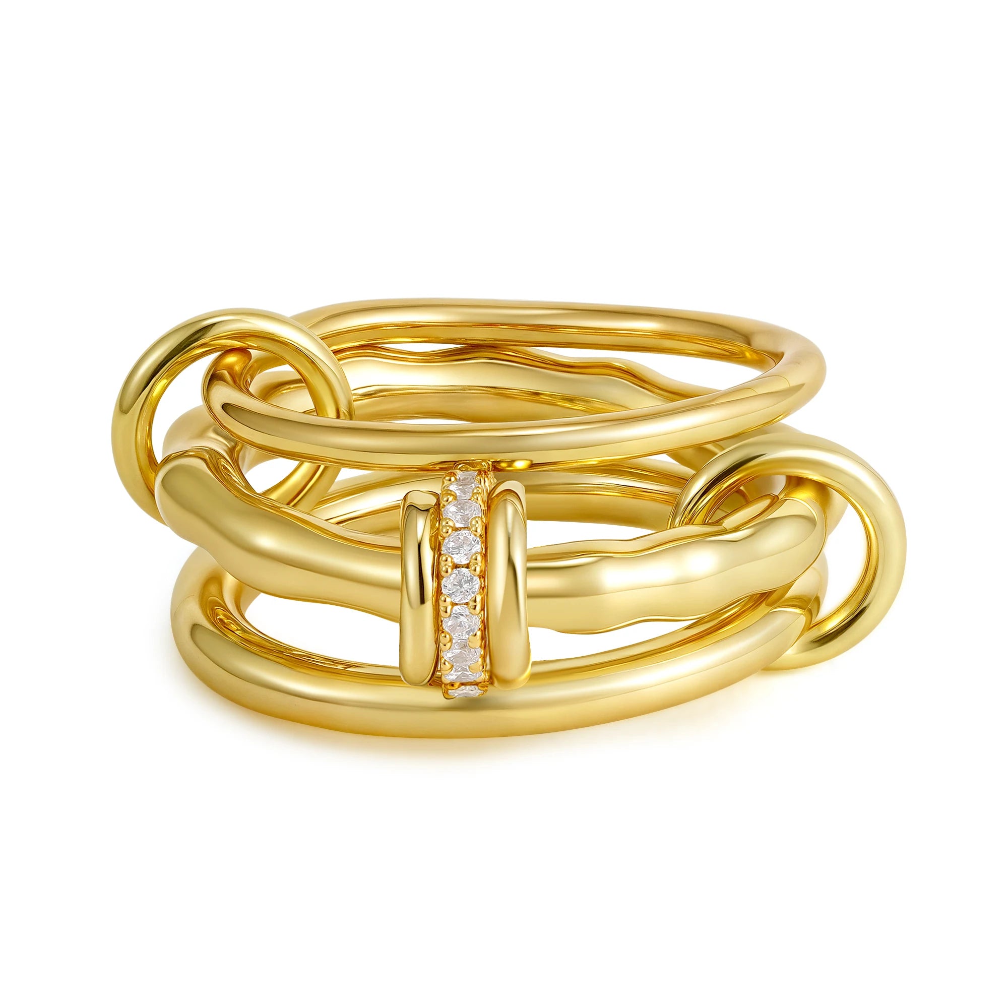 Cubic Zirconia Gold Plating Rings