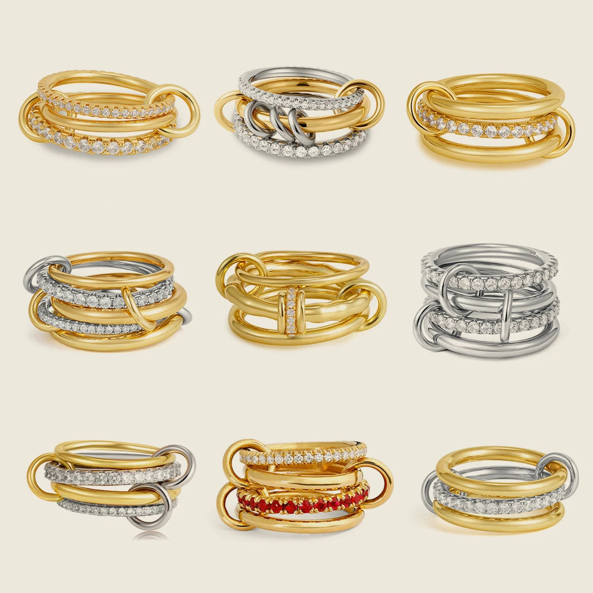 Cubic Zirconia Gold Plating Rings
