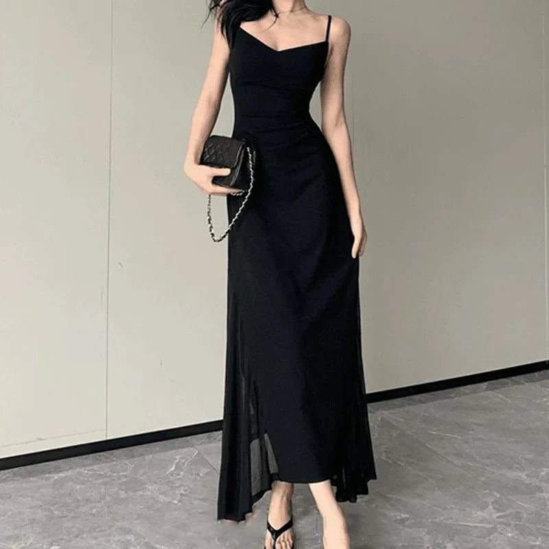 Elegant Sheer Black Dress