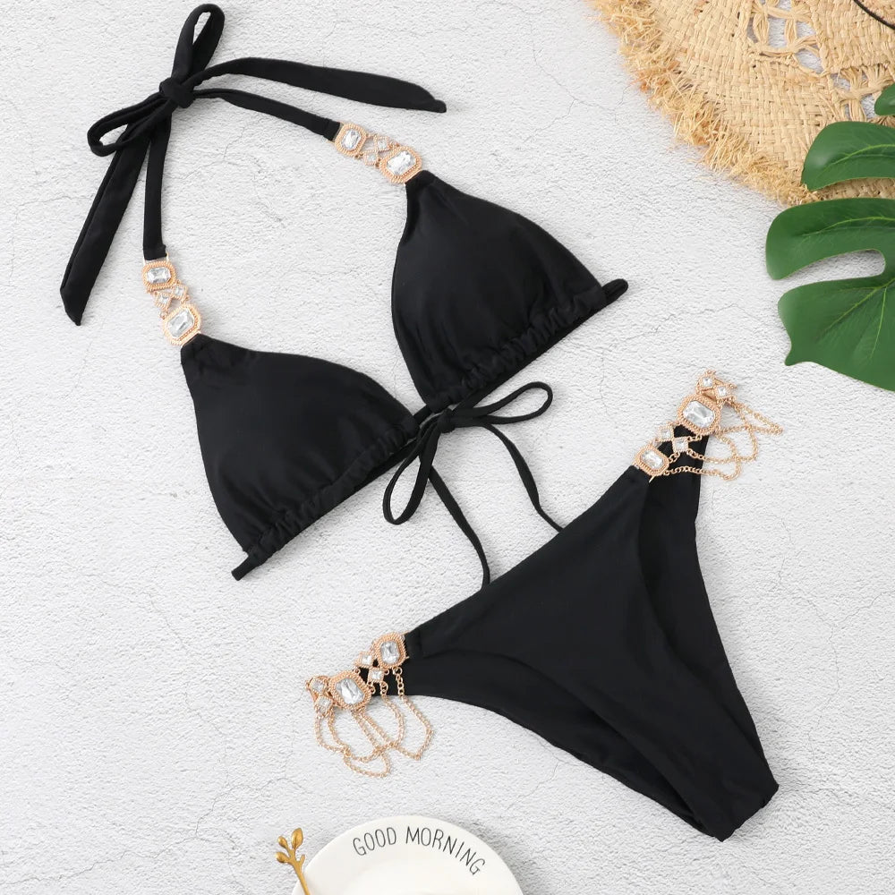 Rhinestone Push-Up Swimsuit
