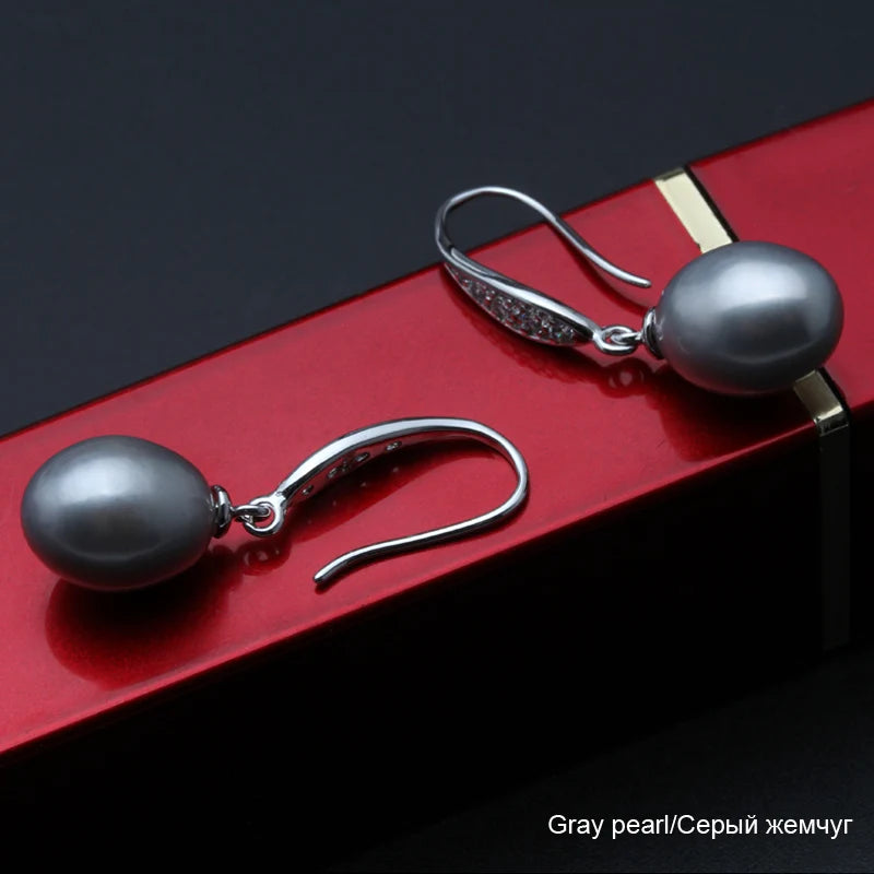 Silver Pearl Drop Earring