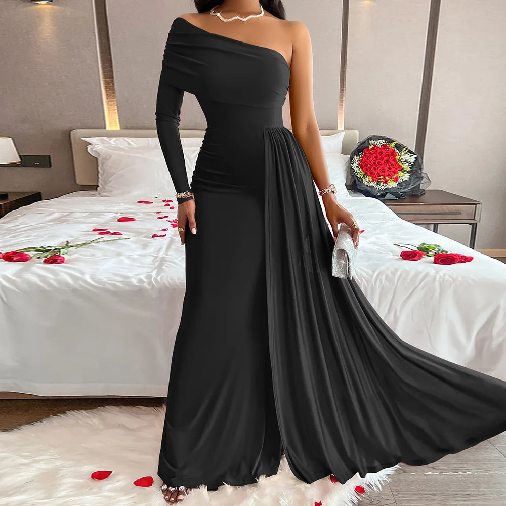 Elegant One-Shoulder Gown