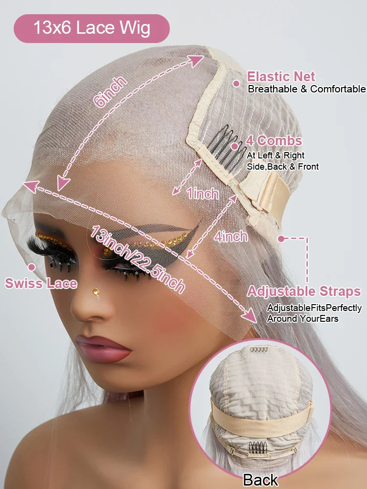 Straight Silver Lace Wig