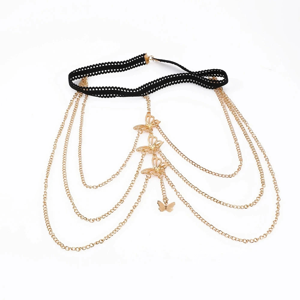 Multi Layer Butterfly Leg Chain