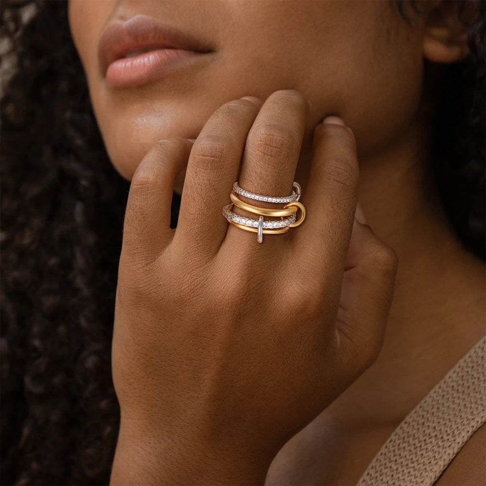 Cubic Zirconia Gold Plating Rings
